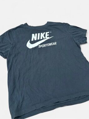 Nike Black Tee with White Swoosh and Text